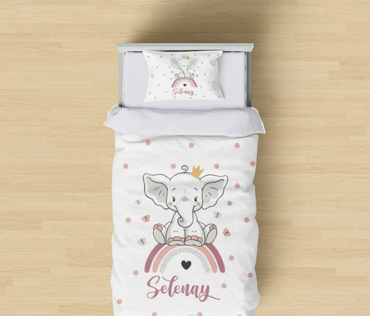 Customized elephant bedding set