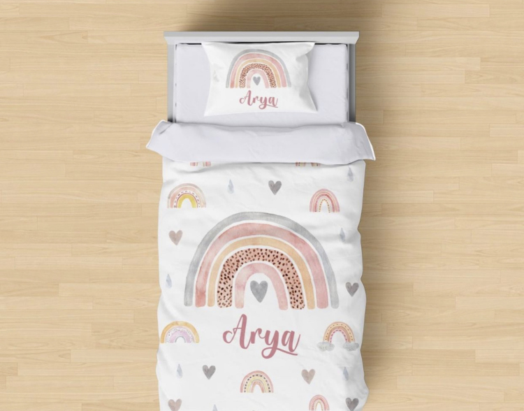 Customized rainbow bedding set
