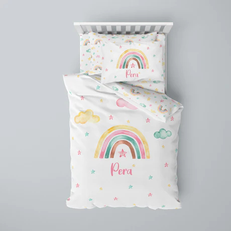 Customized rainbow bedding set