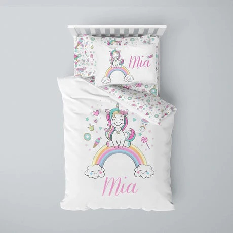 Customized unicorn bedding set