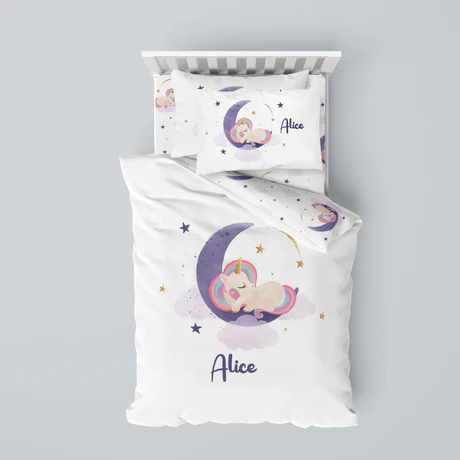 Customized unicorn bedding set