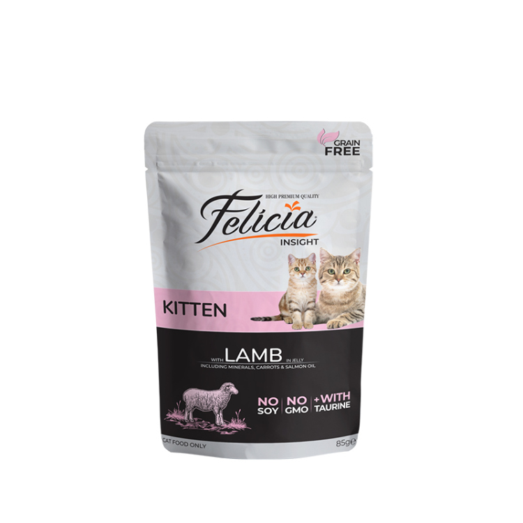 فيليسيا طعام رطب للقطط الصغيرة بلحم الضأن