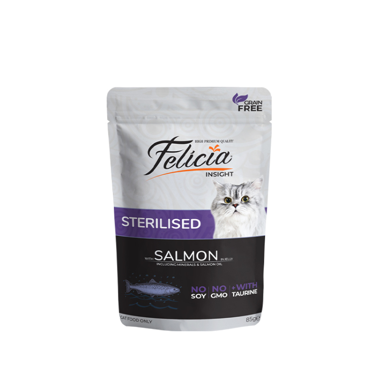 فيليسيا طعام رطب للقطط المعقمة بالسلمون