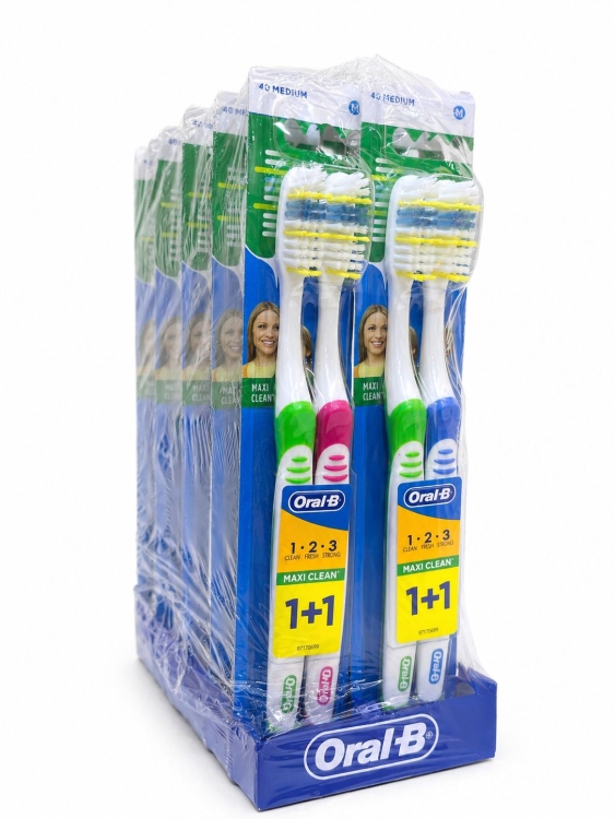 فرشاة أسنان اورال بي ماكس كلين 1+1 عدد 12