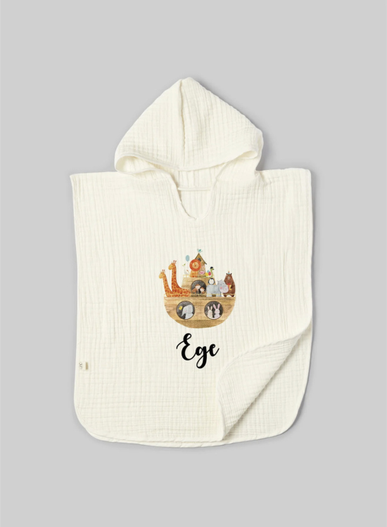 Beach personalized poncho set