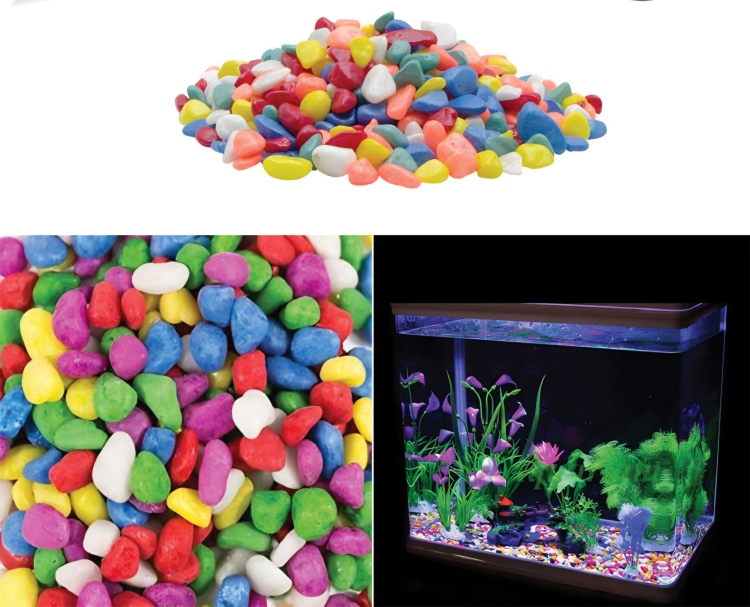 حصى طبيعي ملون