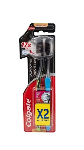 كولجيت فرشاة اسنان بالفحم  قطعتين 