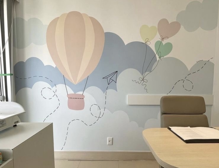 Custom made hot air balloon wallpaper