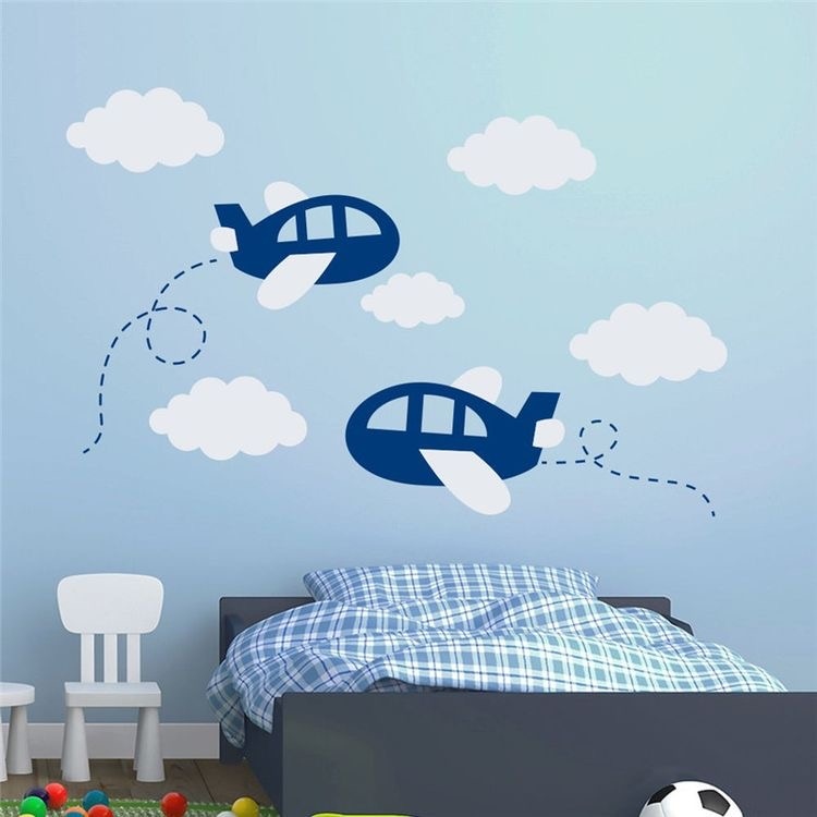 Custom made airplane wallpaper