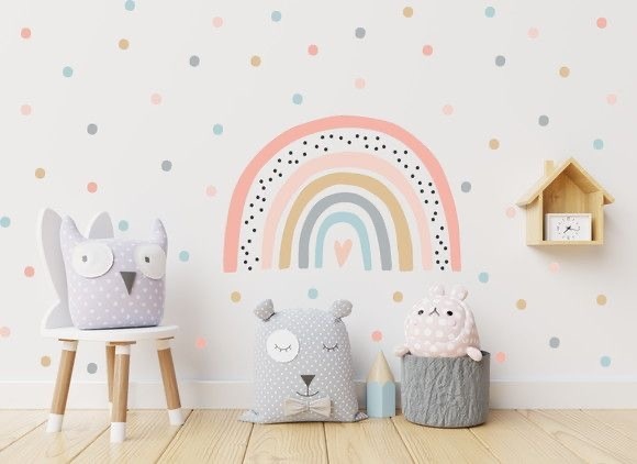 Custom made rainbow wallpaper