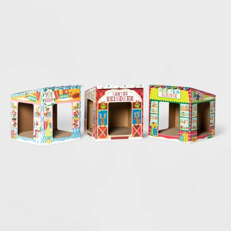 Village Cat Scratcher House 3pcs Wondershop