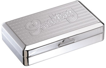 SMOKING Tobacco Metal Box - With Rolling Paper Booklet Brown 32 Papers 