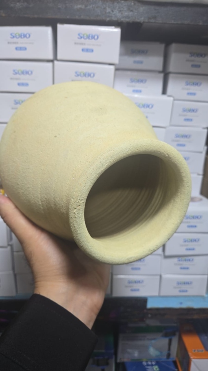 جرة فخار مخبأً ولتفريخ  الأسماك 