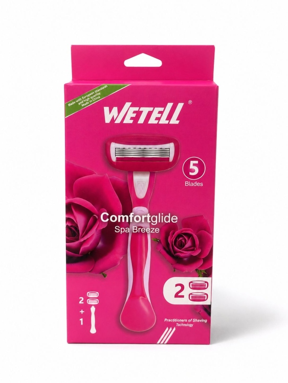 ووتل شفرات نسائية وردي رأسين و 5 شفرات