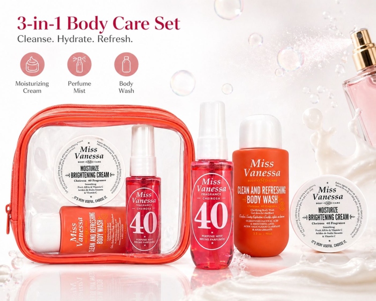 مجموعة العناية بالجسم  ( مرطب للجسم / سبلاش للجسم / شاور جل ) من مس فينيسا 3 قطع