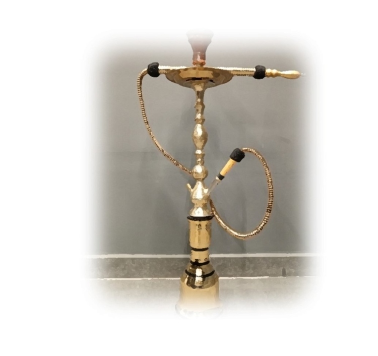 MAGDY  & JAMAL FARES Hookah, Large size - Complete Sett - 30 cm - All Gold Color
