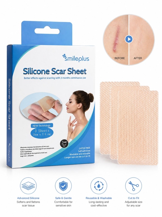 لزقات  سيليكون لإخفاء الندب 5*7.5 سم عدد 3