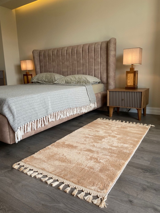 Puffy brown rug
