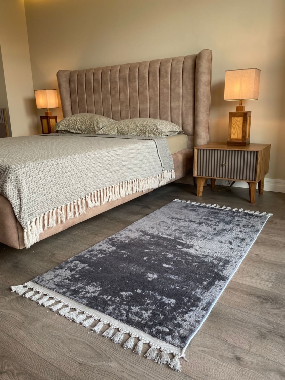 Puffy grey rug