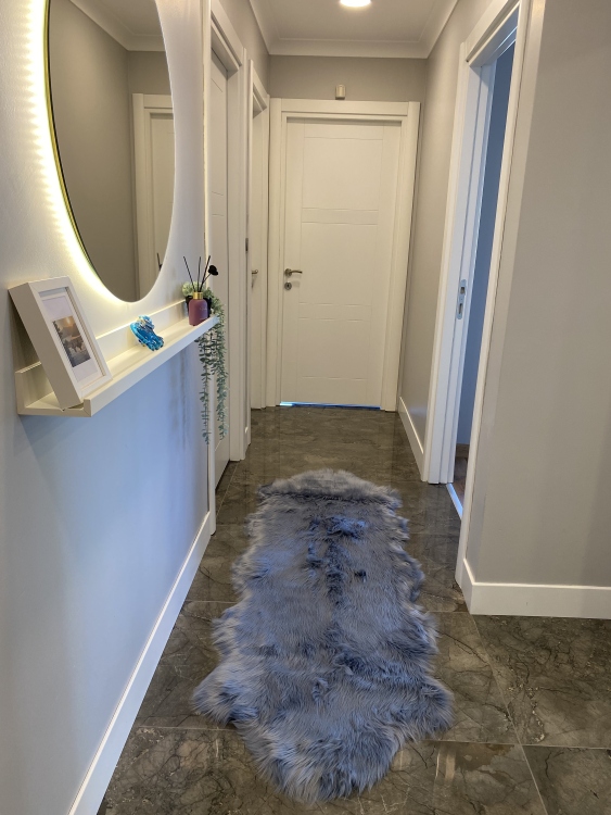 Shaggy grey  rug
