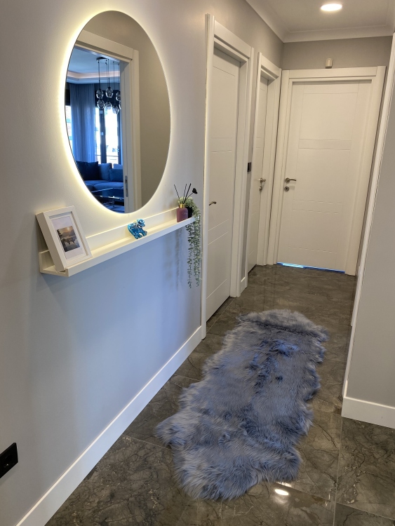 Shaggy grey  rug