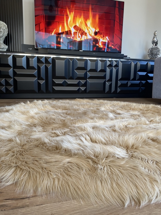 Shaggy beige rug