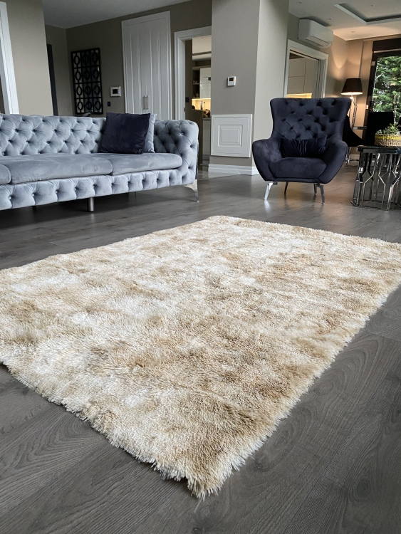 Shaggy beige rug
