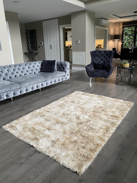 Shaggy beige rug