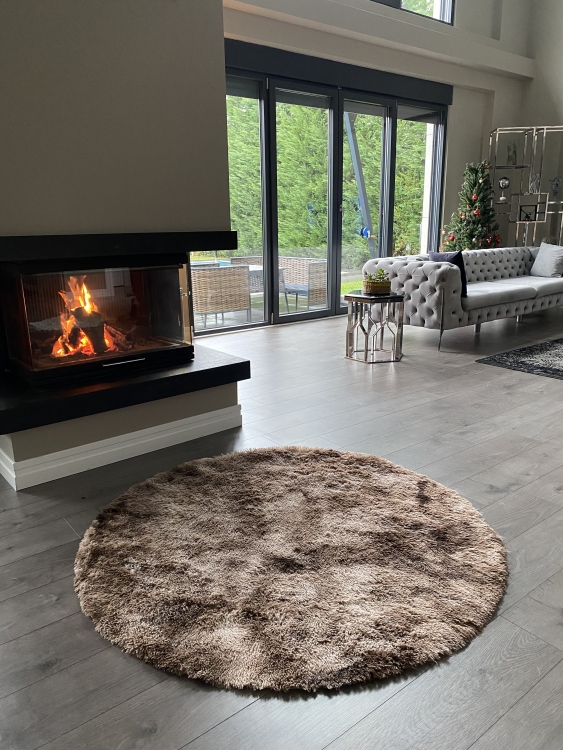 Shaggy brown rug