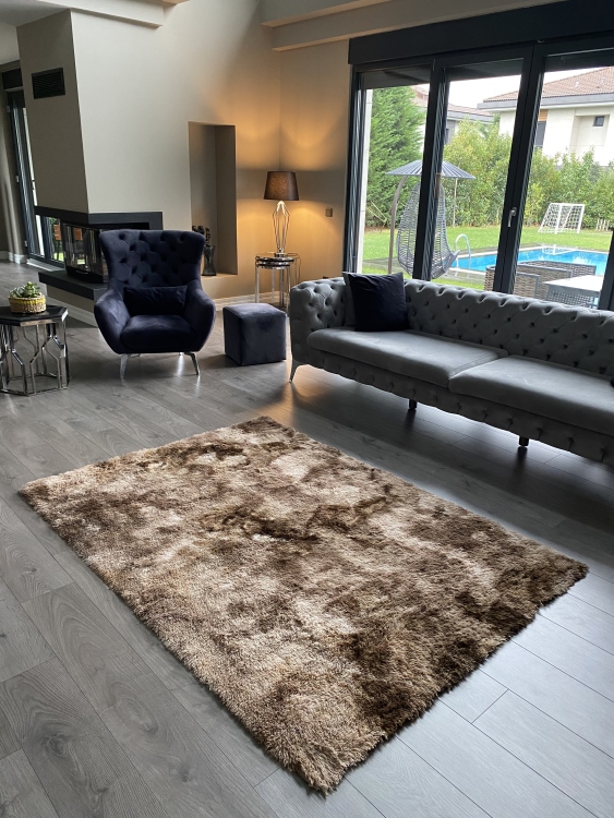 Shaggy brown rug