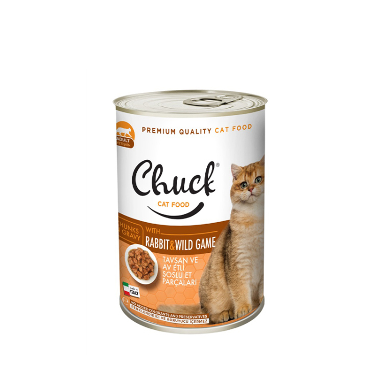 تشَك معلبات طعام رطب للقطط البالغة بنكهة الأرنب والطرائد
