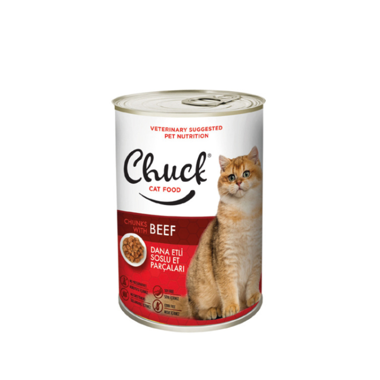 تشَك معلبات طعام رطب للقطط البالغة بنكهة لحم البقر