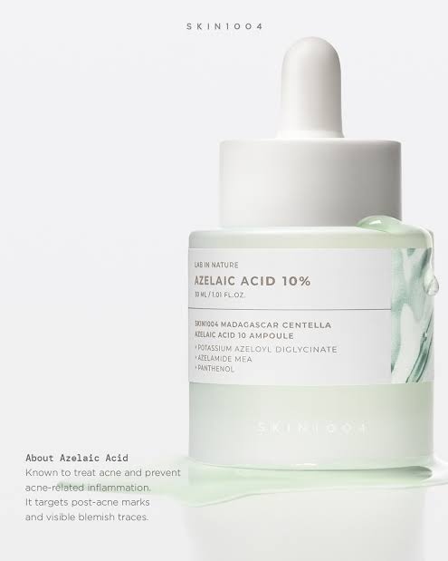  SKIN1004's Lab in Nature Madagascar Centella Azelaic Acid 10 Ampoule features 10% azelaic acid to minimize excess sebum