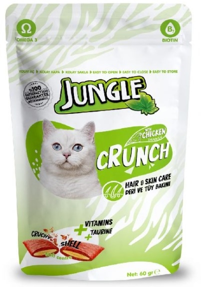 Jungle cat crunch   Hair and skin عدد 10باكيت