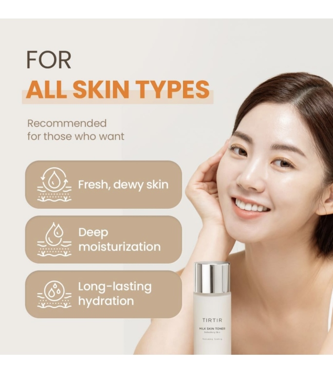 Tirtir milk glow toner  تونر الحليبي الكوري
