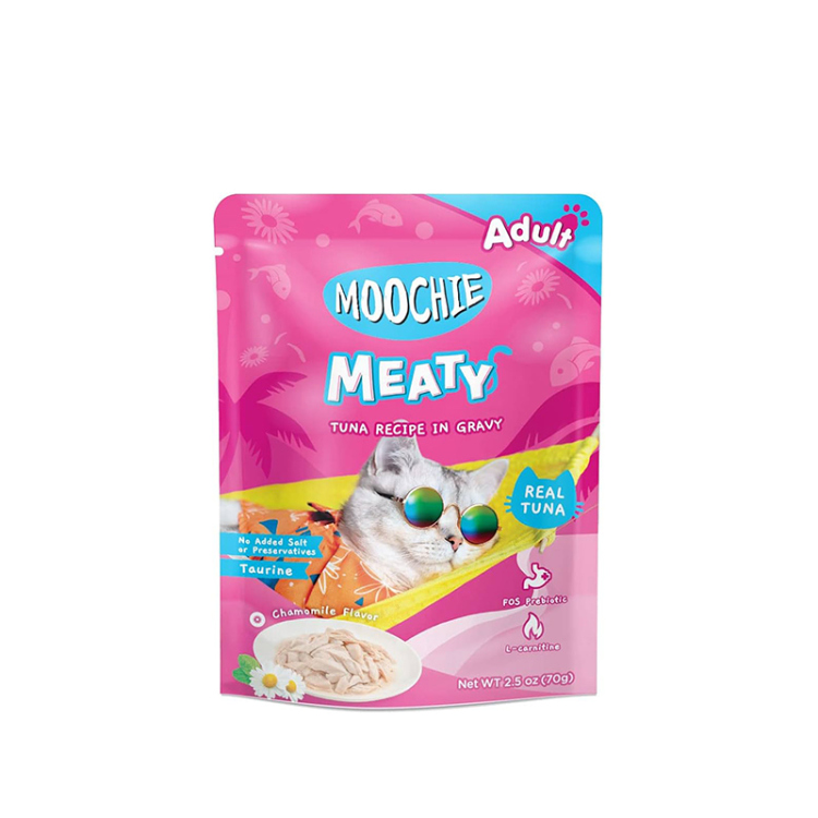  موشي طعام رطب للقطط البالغة بالتونة في المرق 