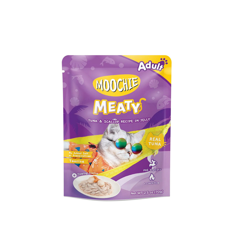 موشي باتيه للقطط البالغة للعناية بكُرات الشعر مع الروبيان