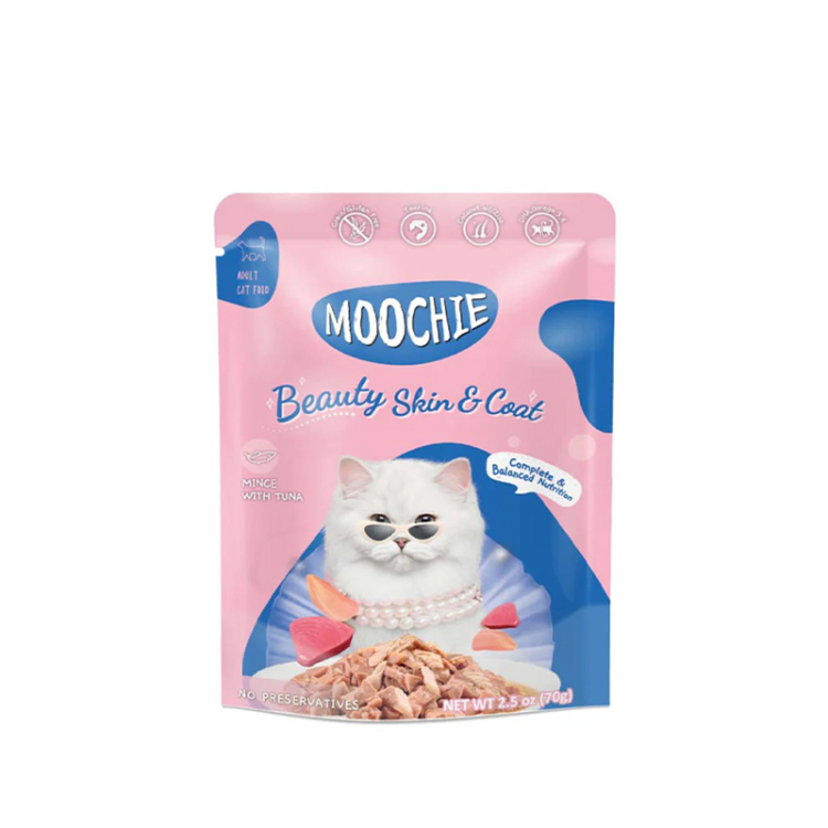  موشي طعام رطب للقطط البالغة بنكهة التونة للعناية بالجلد والفراء