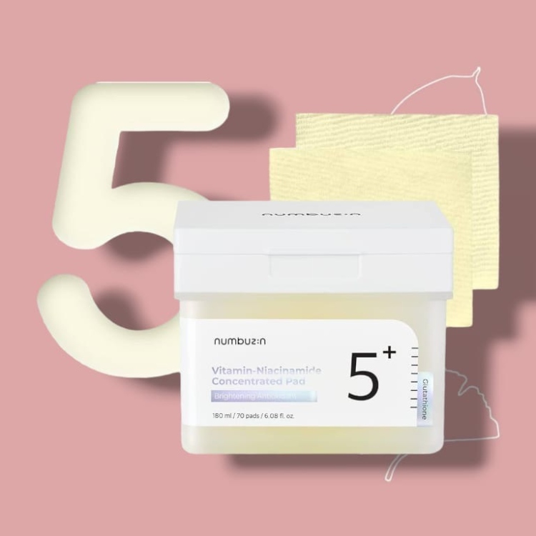 Numbuzin 5 + Vitamin Niacinamide Toner Pad مسحات النايسنميد والفيتامينات المركزه 