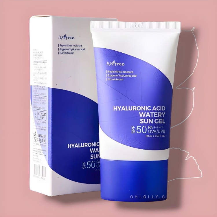 isntree hyaluronic acid watery sun gel واقي شمس ازنتري جل بالهايرونيك اسد
