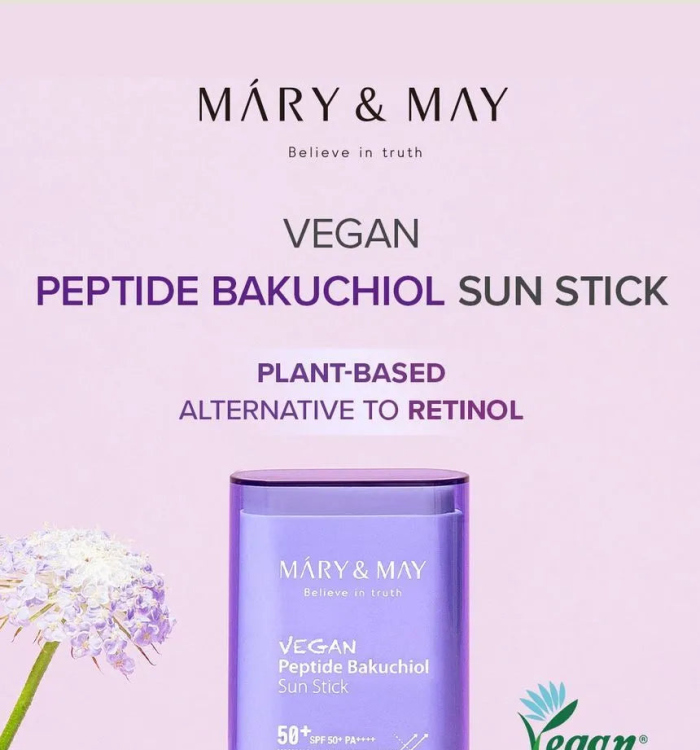 Mary&May Vegan Peptide Bakuchiol Sun Stick SPF50+ PA++++واقي شمس ستيك مقاوم لتجاعيد والخطوط الرفيعة 