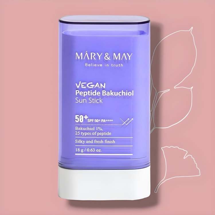 Mary&May Vegan Peptide Bakuchiol Sun Stick SPF50+ PA++++واقي شمس ستيك مقاوم لتجاعيد والخطوط الرفيعة 