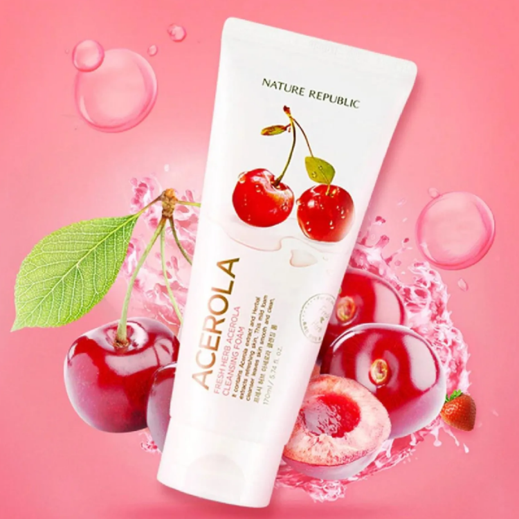  Nature Republic, Fresh Herb Acerola Cleansing Foam 