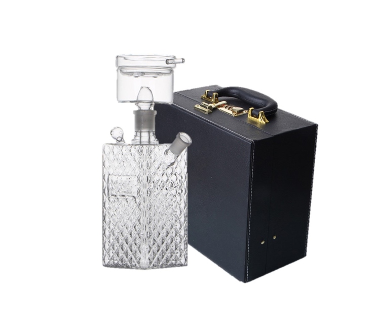 Black Hawk Hookah Cubic Glass Shisha Set - with Carry case 