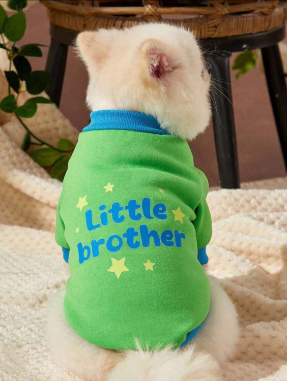 سويت شيرت "Little Brother" للحيوانات الأليفة - أخضر ، مقاس XXL