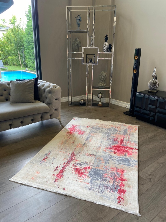 This rug bamboo texture, bringing a natural and organic feel to your home decor .