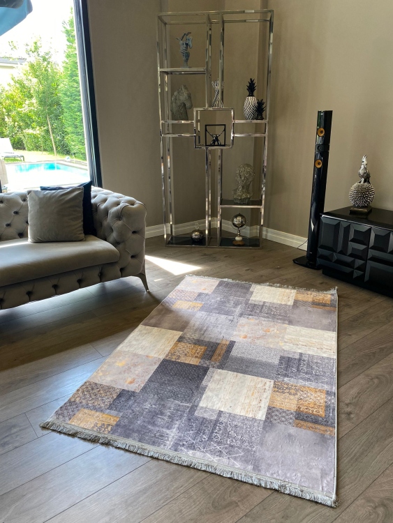 This rug bamboo texture, bringing a natural and organic feel to your home decor .