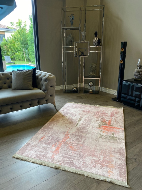 This rug bamboo texture, bringing a natural and organic feel to your home decor .