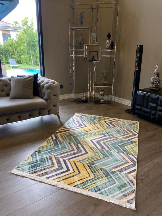 This rug bamboo texture, bringing a natural and organic feel to your home decor .