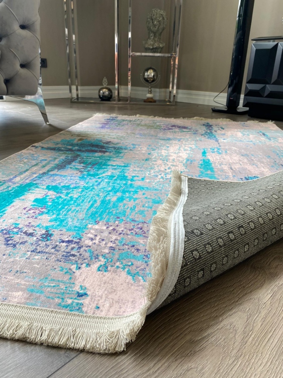 This rug bamboo texture, bringing a natural and organic feel to your home decor .